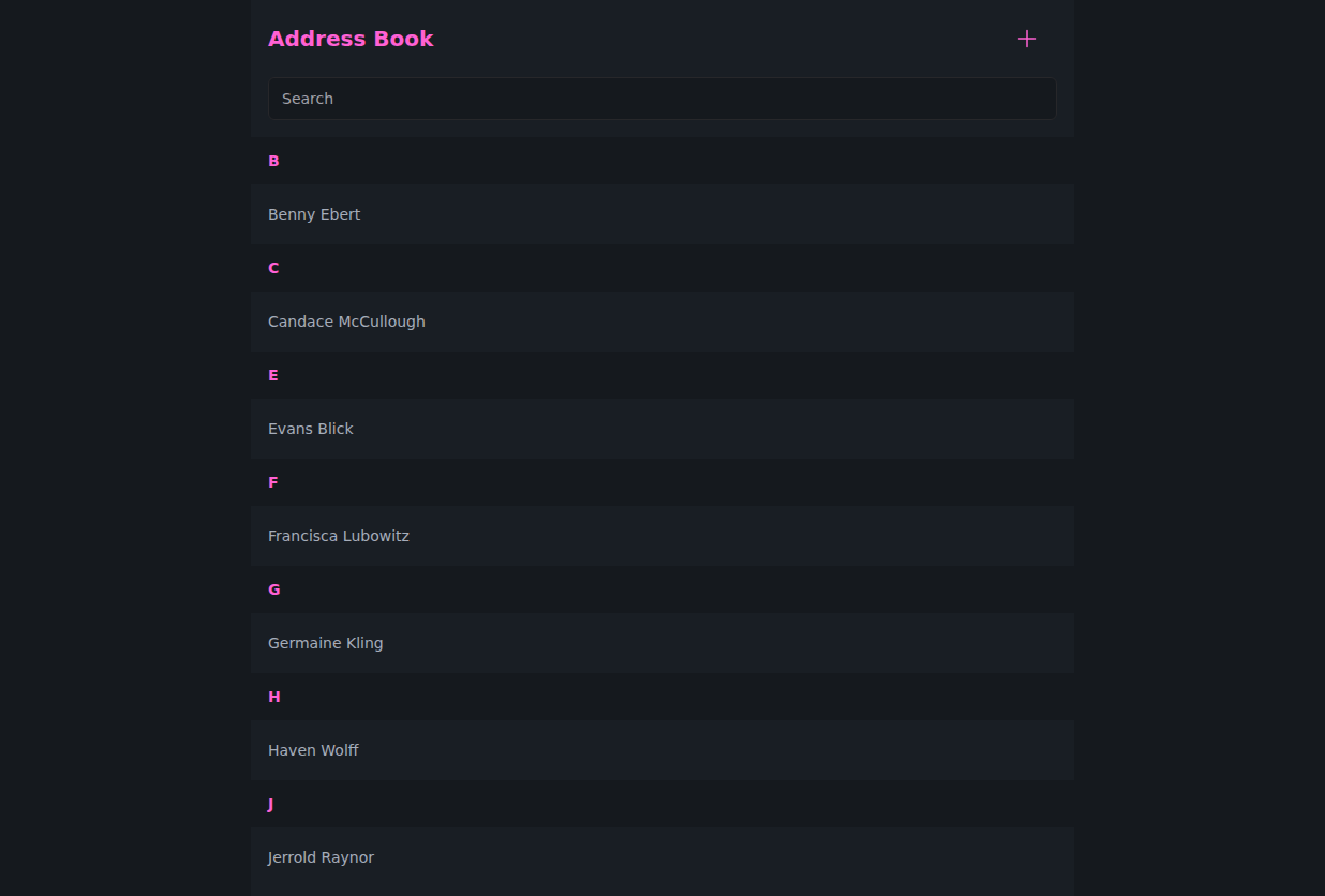 Desktop screenshot of Address Book