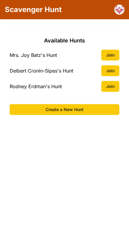 Mobile screenshot of Scavenger Hunt